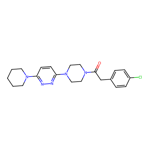 2-(4-Chlorophenyl)-1-[4-(6-piperidin-1-ylpyridazin-3-yl)piperazin-1-yl]ethanone structure