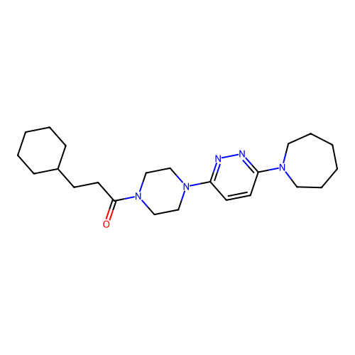 1-{4-[6-(Azepan-1-yl)pyridazin-3-yl]piperazin-1-yl}-3-cyclohexylpropan-1-one structure