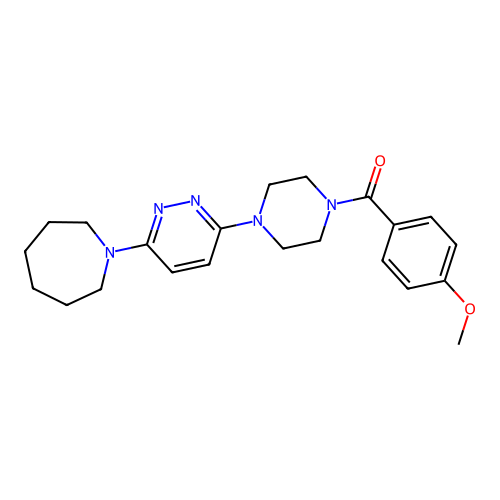 (4-(6-(Azepan-1-yl)pyridazin-3-yl)piperazin-1-yl)(4-methoxyphenyl)methanone structure