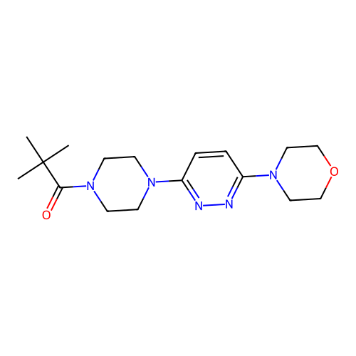 2,2-Dimethyl-1-(4-(6-morpholinopyridazin-3-yl)piperazin-1-yl)propan-1-one structure