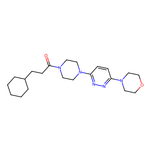 3-Cyclohexyl-1-(4-(6-morpholinopyridazin-3-yl)piperazin-1-yl)propan-1-one structure