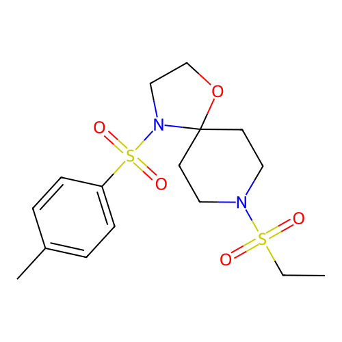 8-(Ethylsulfonyl)-4-tosyl-1-oxa-4,8-diazaspiro[4.5]decane structure