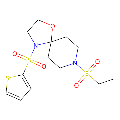 8-(Ethylsulfonyl)-4-(thiophen-2-ylsulfonyl)-1-oxa-4,8-diazaspiro[4.5]decane structure