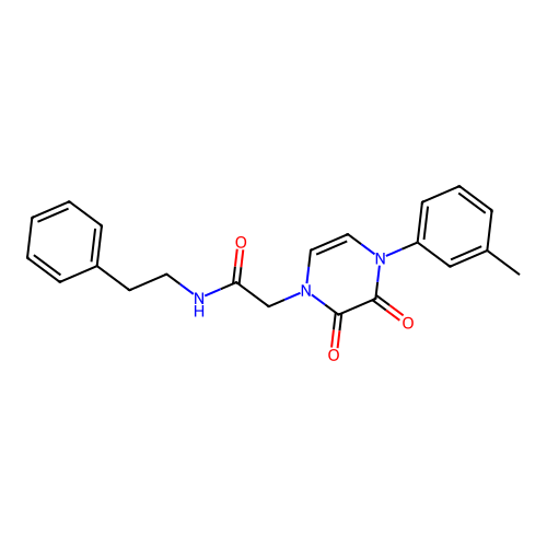 2-(2,3-dioxo-4-(m-tolyl)-3,4-dihydropyrazin-1(2H)-yl)-N-phenethylacetamide structure