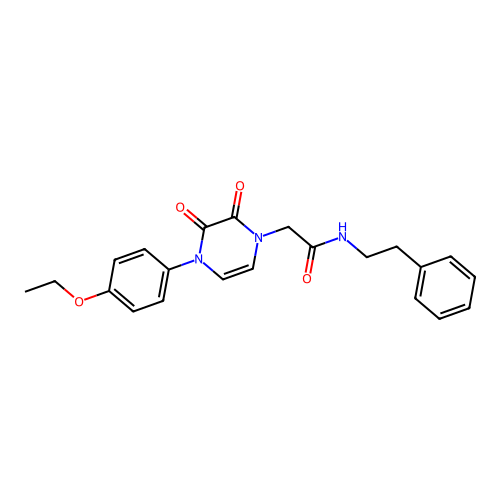 2-(4-(4-ethoxyphenyl)-2,3-dioxo-3,4-dihydropyrazin-1(2H)-yl)-N-phenethylacetamide structure