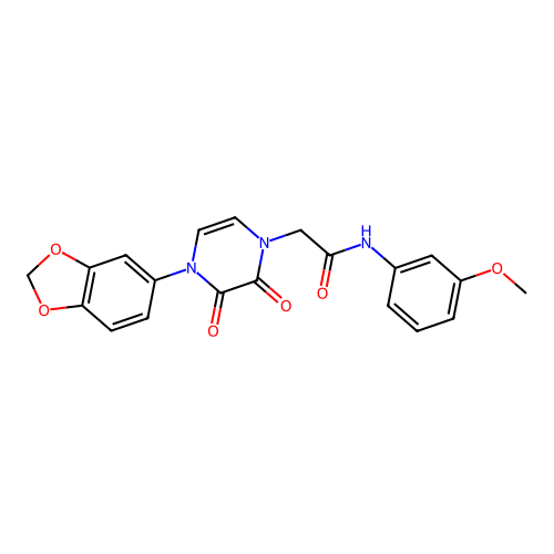 2-[4-(1,3-benzodioxol-5-yl)-2,3-dioxopyrazin-1-yl]-N-(3-methoxyphenyl)acetamide structure