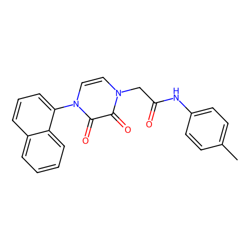N-(4-methylphenyl)-2-(4-naphthalen-1-yl-2,3-dioxopyrazin-1-yl)acetamide structure