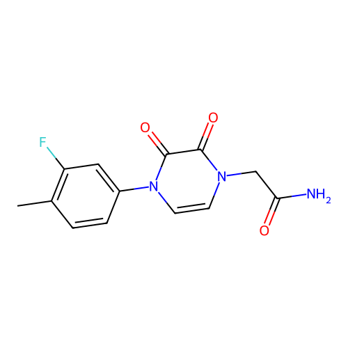2-[4-(3-Fluoro-4-methylphenyl)-2,3-dioxopyrazin-1-yl]acetamide structure