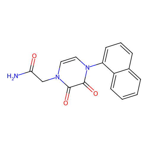 2-(4-(naphthalen-1-yl)-2,3-dioxo-3,4-dihydropyrazin-1(2H)-yl)acetamide structure
