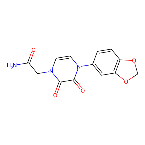 2-(4-(benzo[d][1,3]dioxol-5-yl)-2,3-dioxo-3,4-dihydropyrazin-1(2H)-yl)acetamide structure