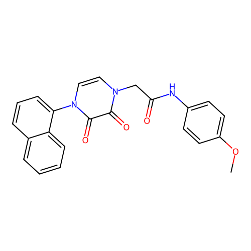N-(4-methoxyphenyl)-2-(4-naphthalen-1-yl-2,3-dioxopyrazin-1-yl)acetamide structure