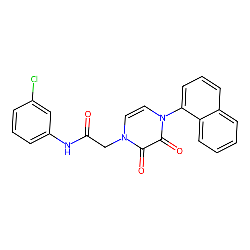 N-(3-chlorophenyl)-2-(4-naphthalen-1-yl-2,3-dioxopyrazin-1-yl)acetamide structure