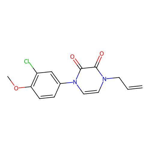 1-allyl-4-(3-chloro-4-methoxyphenyl)pyrazine-2,3(1H,4H)-dione structure