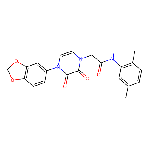 2-[4-(1,3-benzodioxol-5-yl)-2,3-dioxopyrazin-1-yl]-N-(2,5-dimethylphenyl)acetamide structure