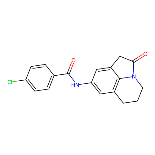 4-chloro-N-(2-oxo-2,4,5,6-tetrahydro-1H-pyrrolo[3,2,1-ij]quinolin-8-yl)benzamide structure