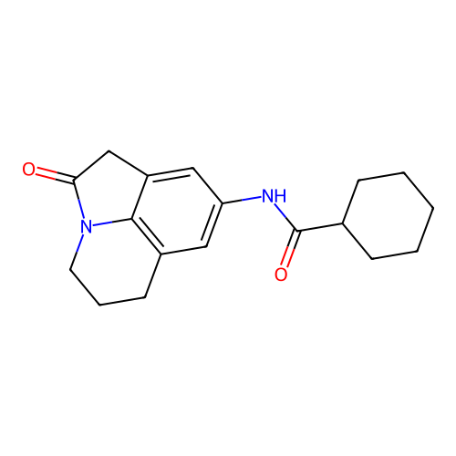 N-{2-oxo-1-azatricyclo[6.3.1.0^{4,12}]dodeca-4,6,8(12)-trien-6-yl}cyclohexanecarboxamide structure