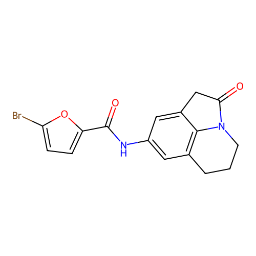 5-bromo-N-(2-oxo-2,4,5,6-tetrahydro-1H-pyrrolo[3,2,1-ij]quinolin-8-yl)furan-2-carboxamide structure