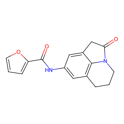 N-(2-oxo-2,4,5,6-tetrahydro-1H-pyrrolo[3,2,1-ij]quinolin-8-yl)furan-2-carboxamide structure