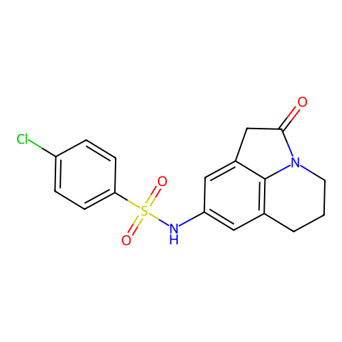4-chloro-N-(2-oxo-2,4,5,6-tetrahydro-1H-pyrrolo[3,2,1-ij]quinolin-8-yl)benzenesulfonamide structure