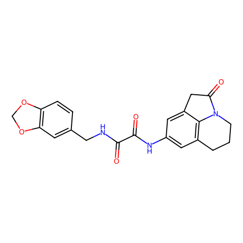 N'-[(2H-1,3-benzodioxol-5-yl)methyl]-N-{2-oxo-1-azatricyclo[6.3.1.0^{4,12}]dodeca-4,6,8(12)-trien-6-yl}ethanediamide structure