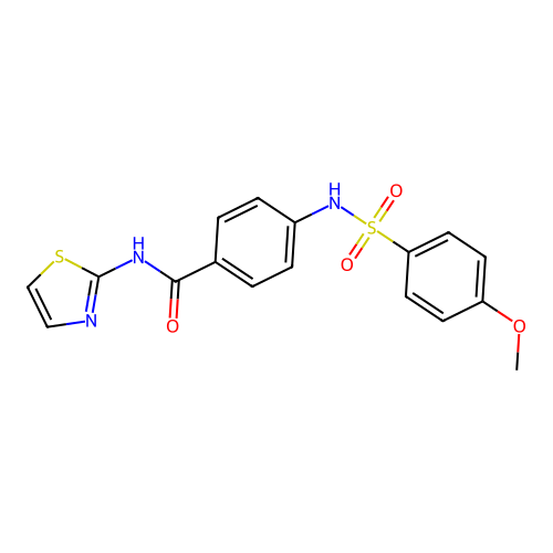 4-[(4-methoxyphenyl)sulfonylamino]-N-(1,3-thiazol-2-yl)benzamide structure