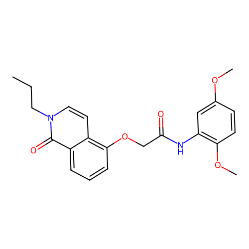 N-(2,5-dimethoxyphenyl)-2-(1-oxo-2-propylisoquinolin-5-yl)oxyacetamide structure