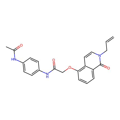 N-(4-acetamidophenyl)-2-(1-oxo-2-prop-2-enylisoquinolin-5-yl)oxyacetamide structure