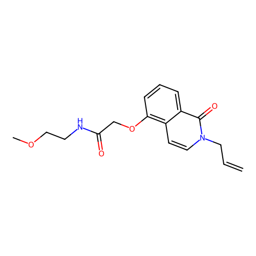 N-(2-methoxyethyl)-2-(1-oxo-2-prop-2-enylisoquinolin-5-yl)oxyacetamide structure