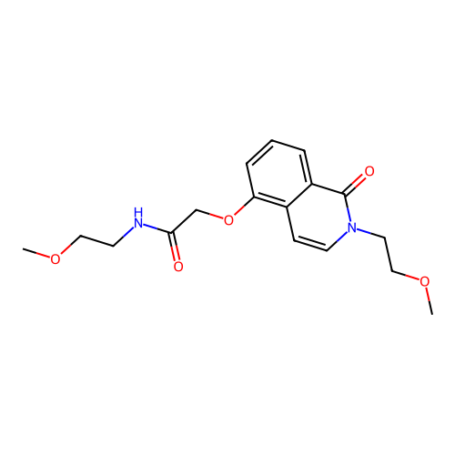 N-(2-methoxyethyl)-2-((2-(2-methoxyethyl)-1-oxo-1,2-dihydroisoquinolin-5-yl)oxy)acetamide structure