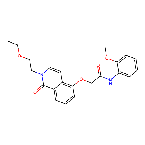 2-[2-(2-ethoxyethyl)-1-oxoisoquinolin-5-yl]oxy-N-(2-methoxyphenyl)acetamide structure