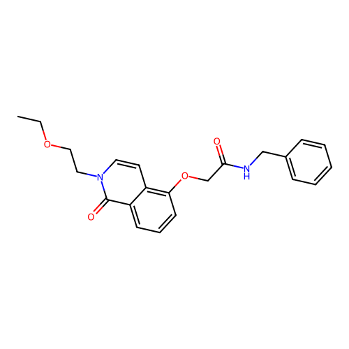 N-benzyl-2-[2-(2-ethoxyethyl)-1-oxoisoquinolin-5-yl]oxyacetamide structure