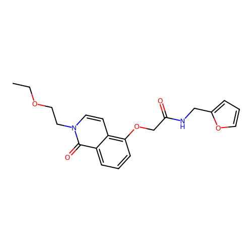 2-[2-(2-ethoxyethyl)-1-oxoisoquinolin-5-yl]oxy-N-(furan-2-ylmethyl)acetamide structure