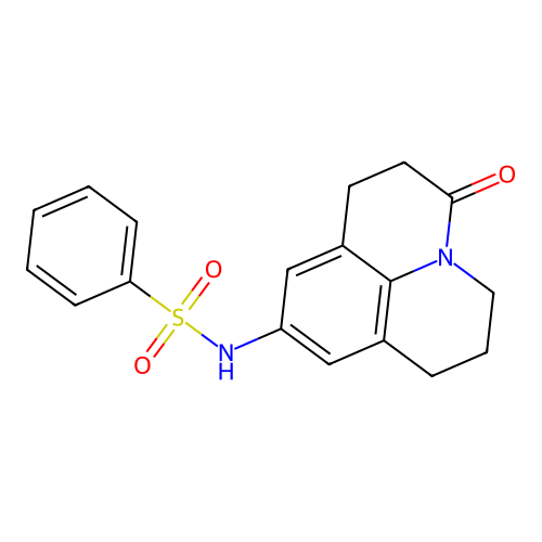 N-(3-oxo-1,2,3,5,6,7-hexahydropyrido[3,2,1-ij]quinolin-9-yl)benzenesulfonamide structure