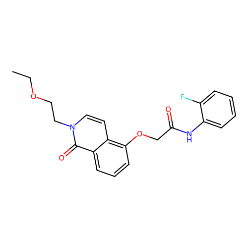2-{[2-(2-ethoxyethyl)-1-oxo-1,2-dihydroisoquinolin-5-yl]oxy}-N-(2-fluorophenyl)acetamide structure
