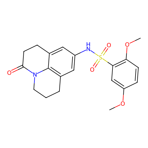 2,5-dimethoxy-N-(3-oxo-1,2,3,5,6,7-hexahydropyrido[3,2,1-ij]quinolin-9-yl)benzenesulfonamide structure