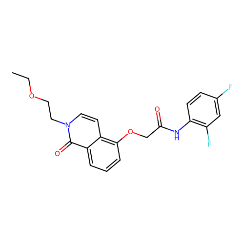 N-(2,4-difluorophenyl)-2-[2-(2-ethoxyethyl)-1-oxoisoquinolin-5-yl]oxyacetamide structure