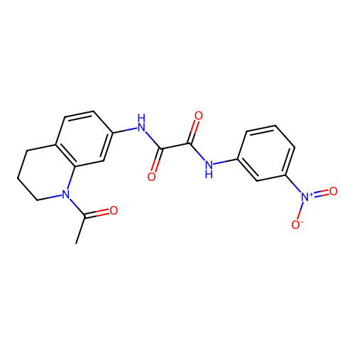 N'-(1-acetyl-3,4-dihydro-2H-quinolin-7-yl)-N-(3-nitrophenyl)oxamide structure