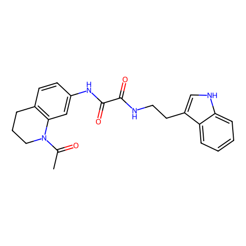 N'-(1-acetyl-3,4-dihydro-2H-quinolin-7-yl)-N-[2-(1H-indol-3-yl)ethyl]oxamide structure