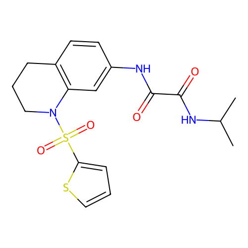 N'-propan-2-yl-N-(1-thiophen-2-ylsulfonyl-3,4-dihydro-2H-quinolin-7-yl)oxamide structure