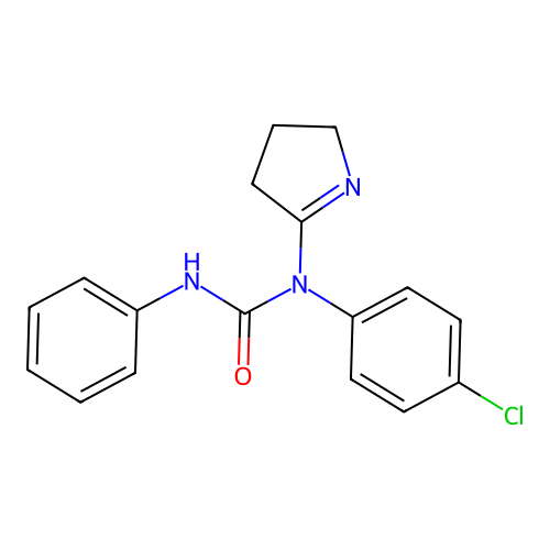 1-(4-chlorophenyl)-1-(3,4-dihydro-2H-pyrrol-5-yl)-3-phenylurea structure