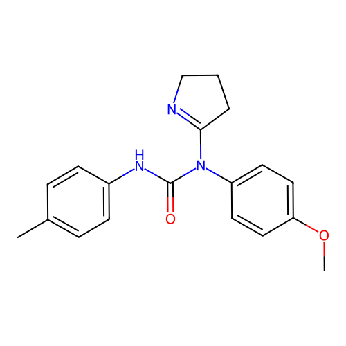 1-(3,4-dihydro-2H-pyrrol-5-yl)-1-(4-methoxyphenyl)-3-(4-methylphenyl)urea structure