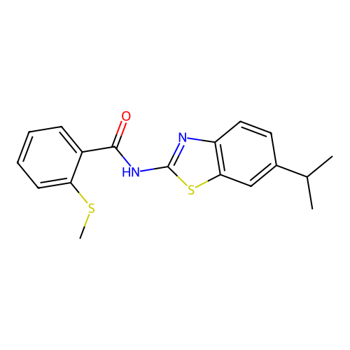 N-(6-isopropylbenzo[d]thiazol-2-yl)-2-(methylthio)benzamide structure