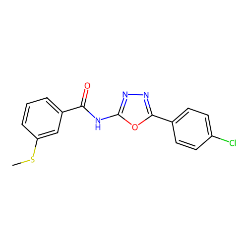 N-(5-(4-chlorophenyl)-1,3,4-oxadiazol-2-yl)-3-(methylthio)benzamide structure