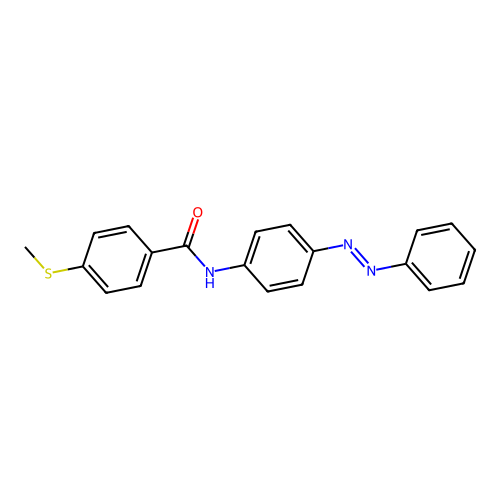 4-methylsulfanyl-N-(4-phenyldiazenylphenyl)benzamide structure