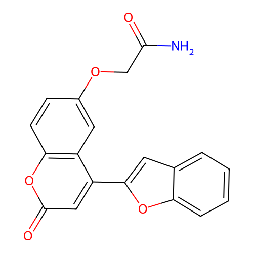 2-[4-(1-Benzofuran-2-yl)-2-oxochromen-6-yl]oxyacetamide structure