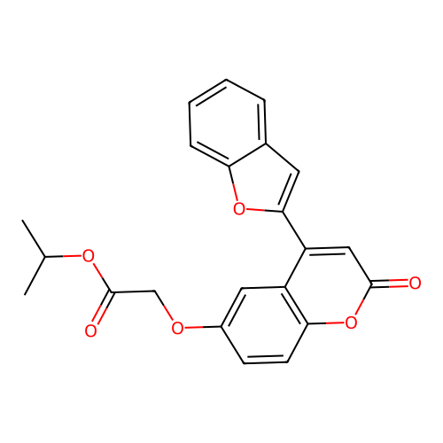 Methylethyl 2-(4-benzo[d]furan-2-yl-2-oxochromen-6-yloxy)acetate structure