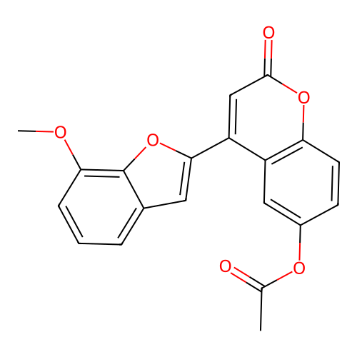 4-(7-methoxy-1-benzofuran-2-yl)-2-oxo-2H-chromen-6-yl acetate structure