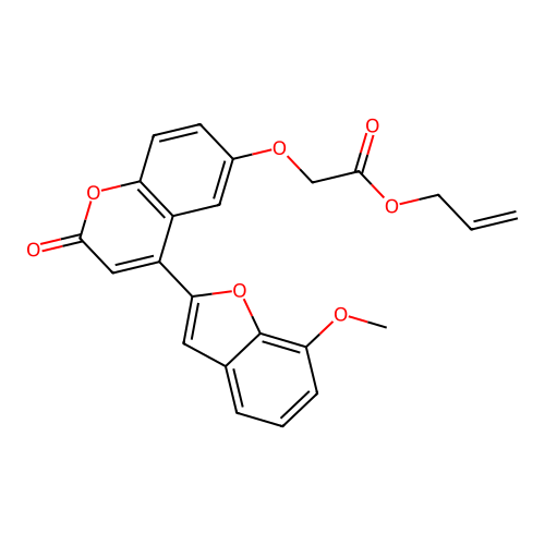 allyl 2-((4-(7-methoxybenzofuran-2-yl)-2-oxo-2H-chromen-6-yl)oxy)acetate structure