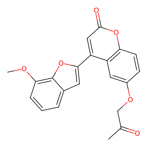 4-(7-methoxybenzofuran-2-yl)-6-(2-oxopropoxy)-2H-chromen-2-one structure
