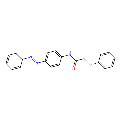N-(4-phenyldiazenylphenyl)-2-phenylsulfanylacetamide structure